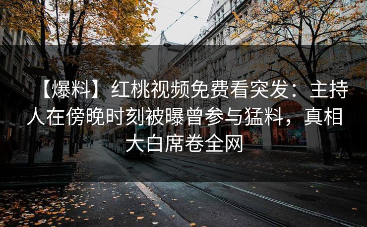 【爆料】红桃视频免费看突发：主持人在傍晚时刻被曝曾参与猛料，真相大白席卷全网