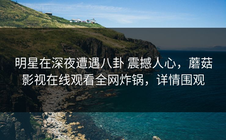明星在深夜遭遇八卦 震撼人心，蘑菇影视在线观看全网炸锅，详情围观